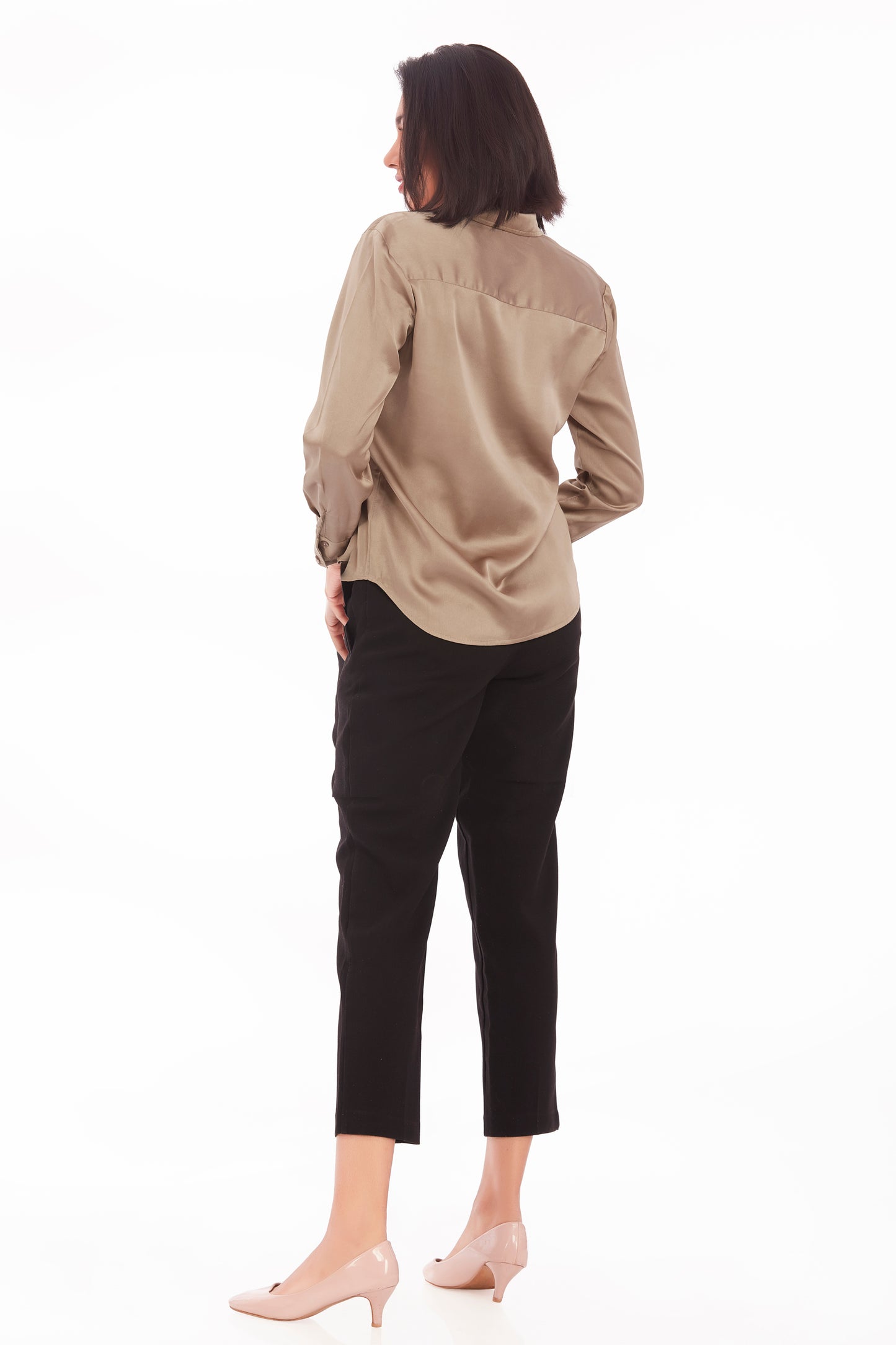 Chocolate satin shirt