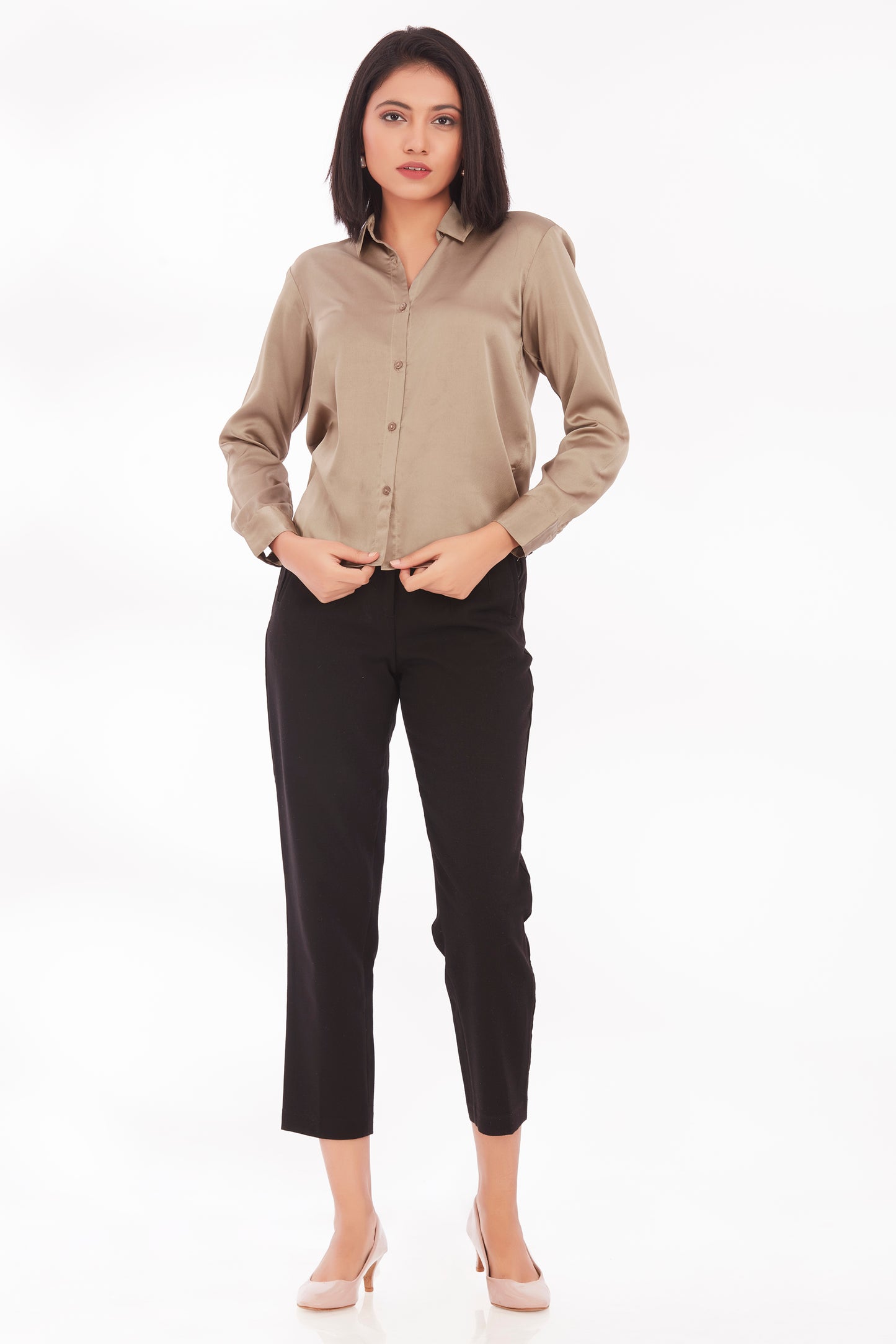 Chocolate satin shirt