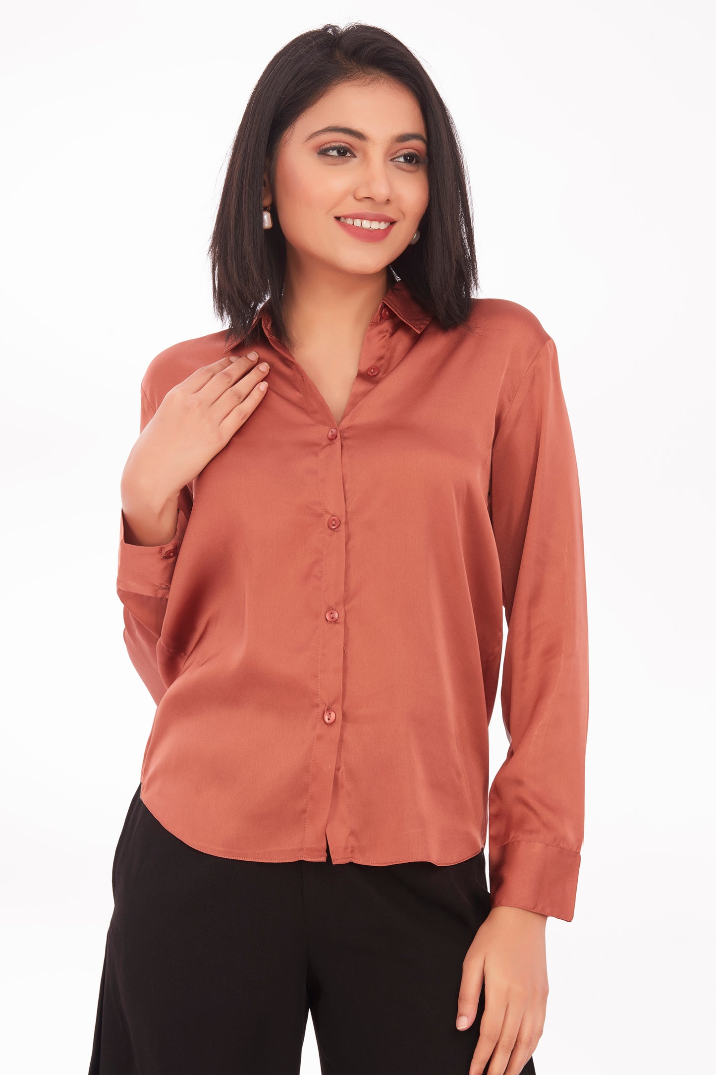 Rusty satin shirt