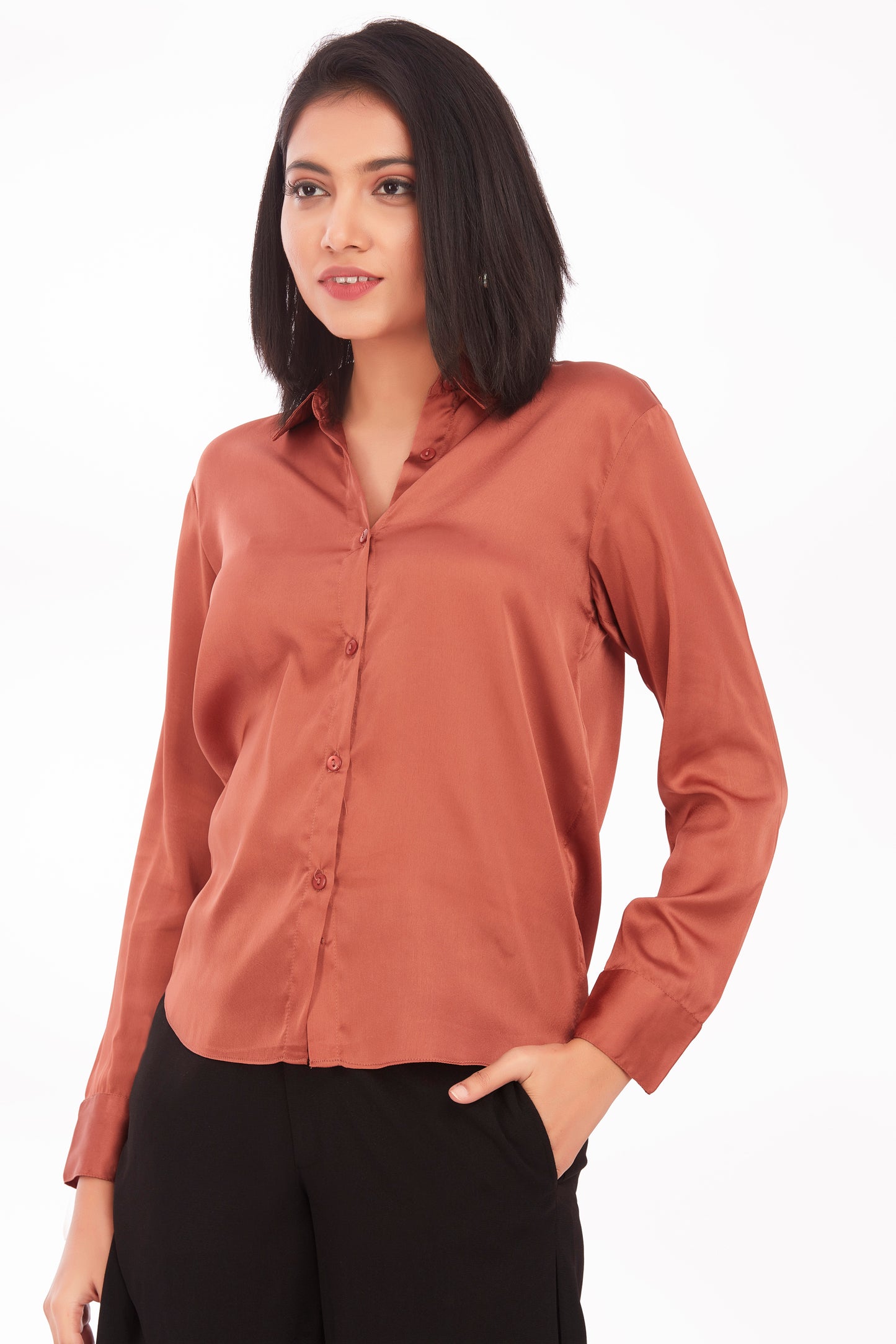 Rusty satin shirt