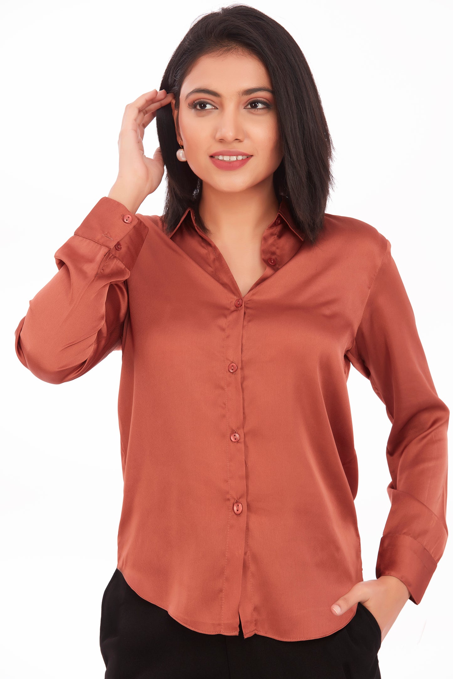 Rusty satin shirt
