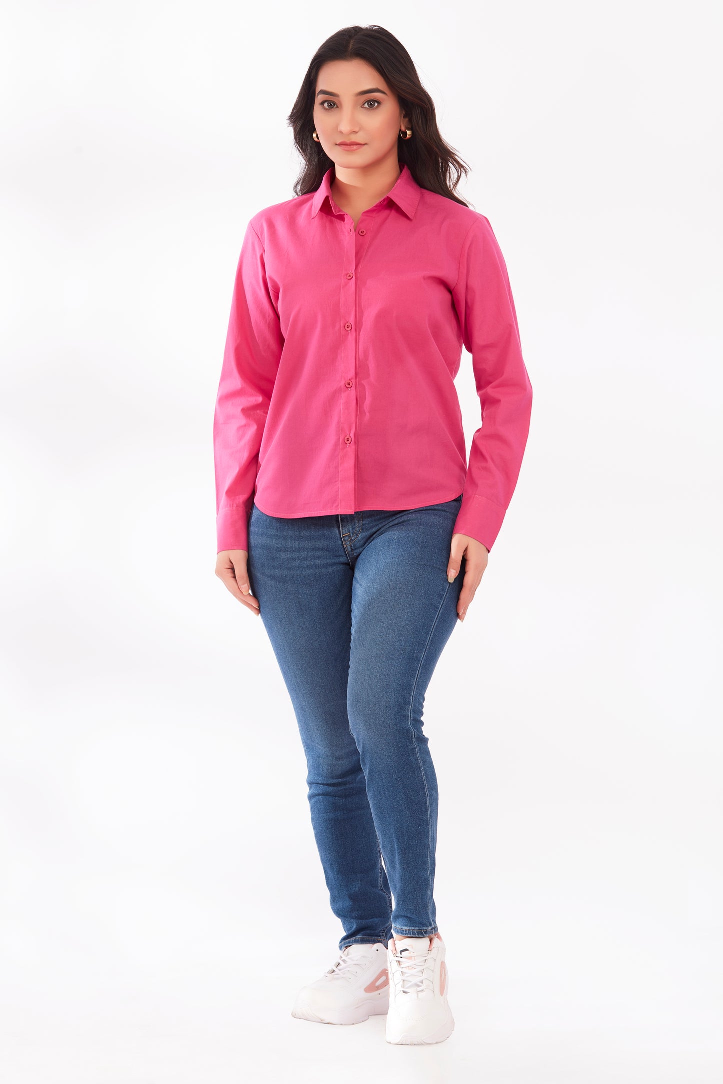 Hot pink poplin shirt