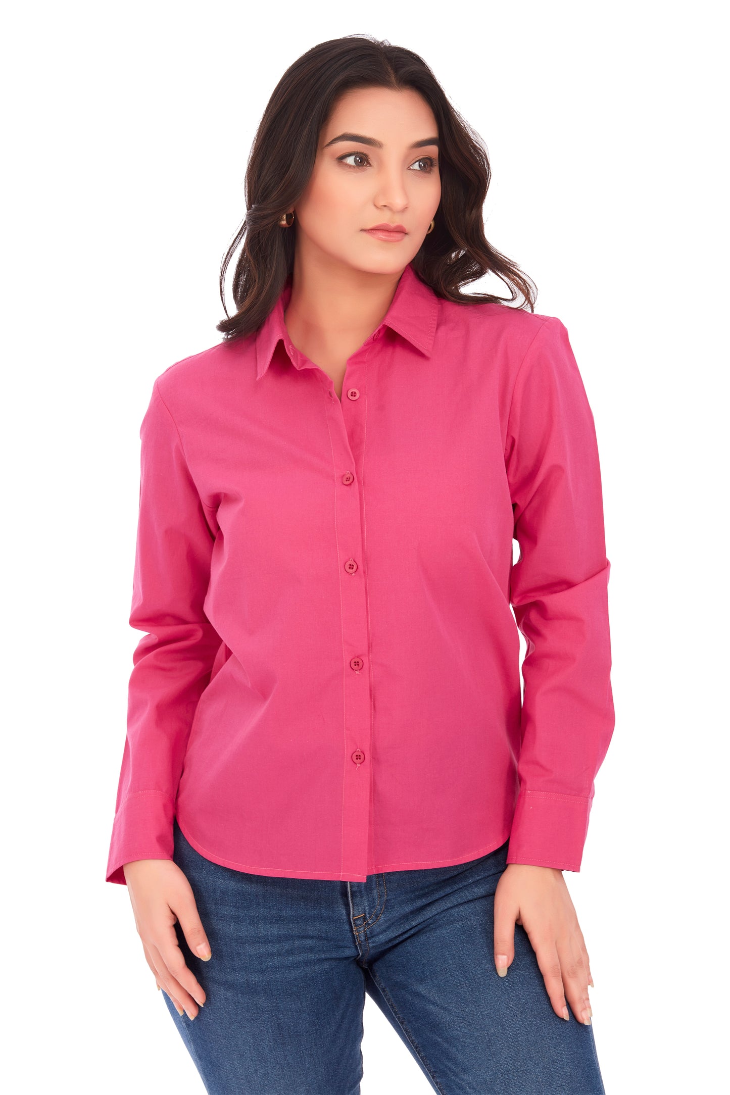 Hot pink poplin shirt