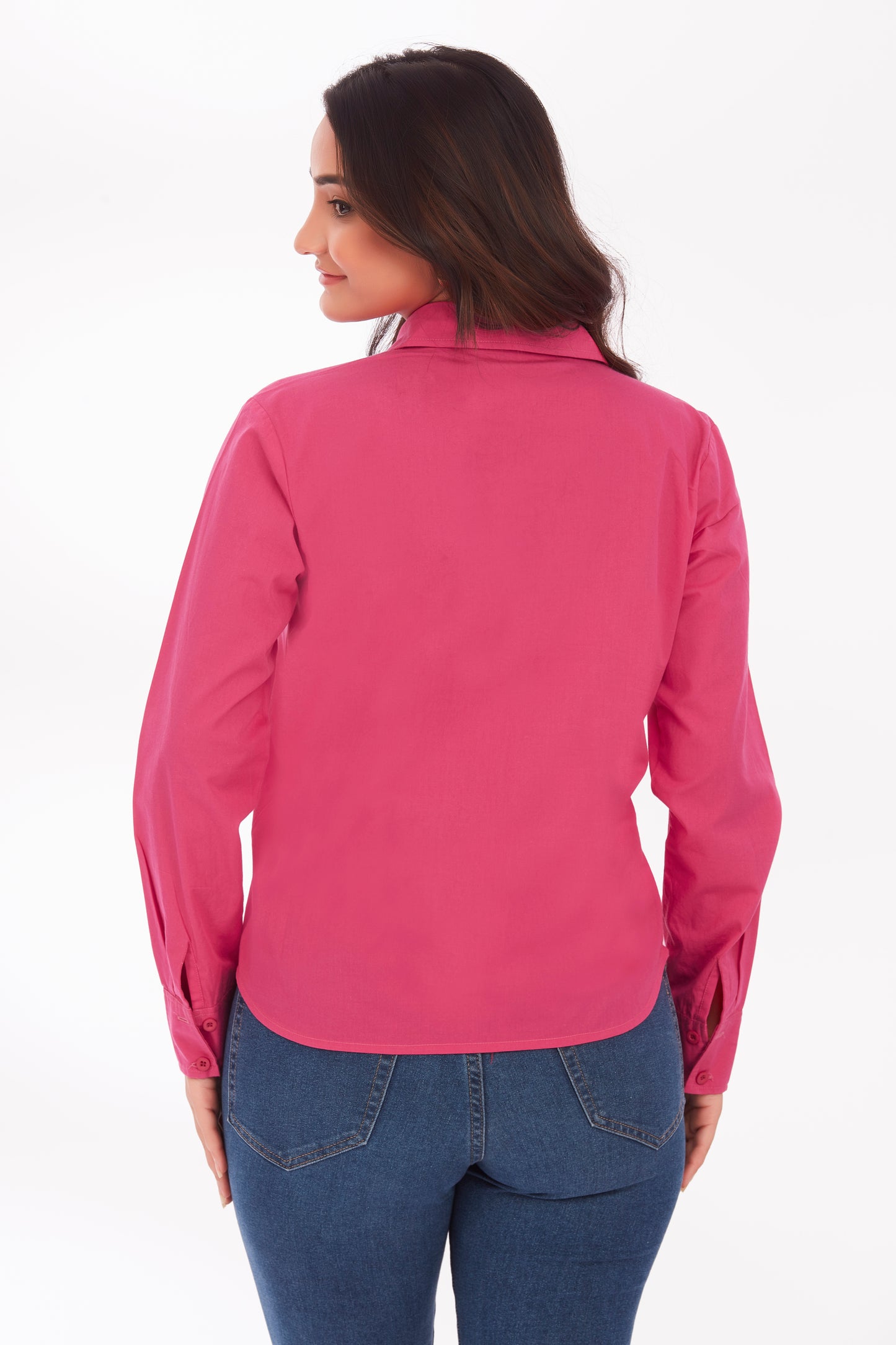 Hot pink poplin shirt