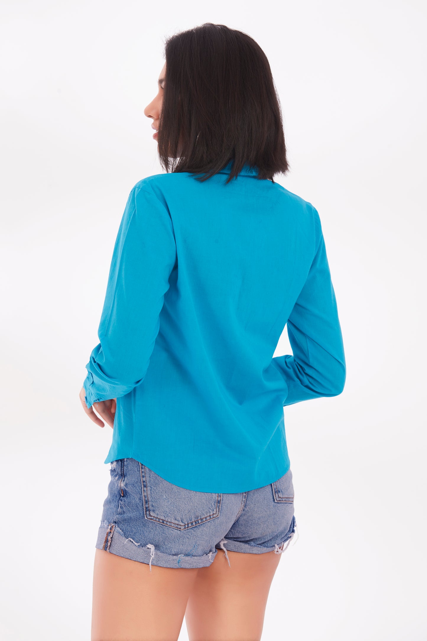 Blue poplin shirt
