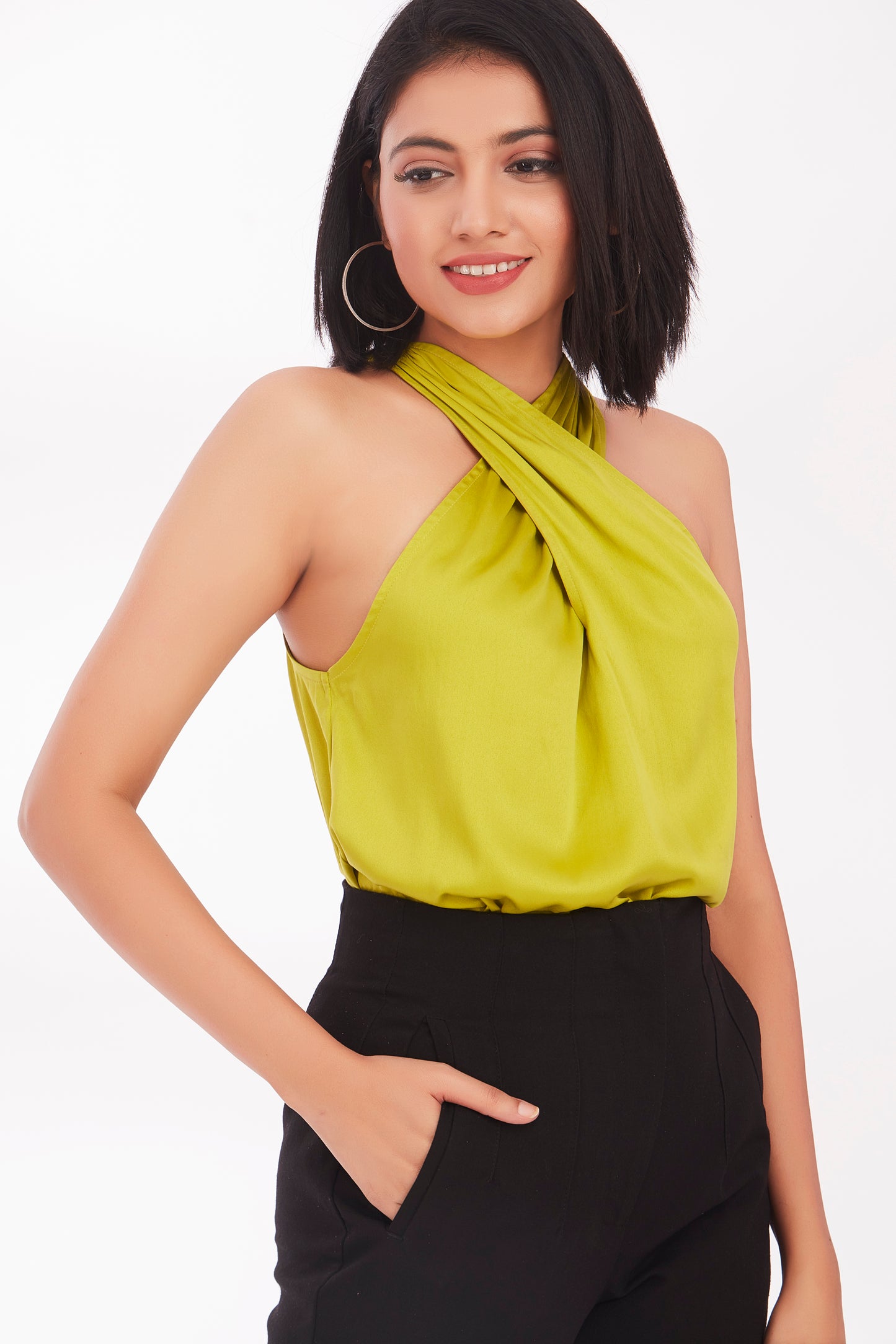 Neon criss cross top