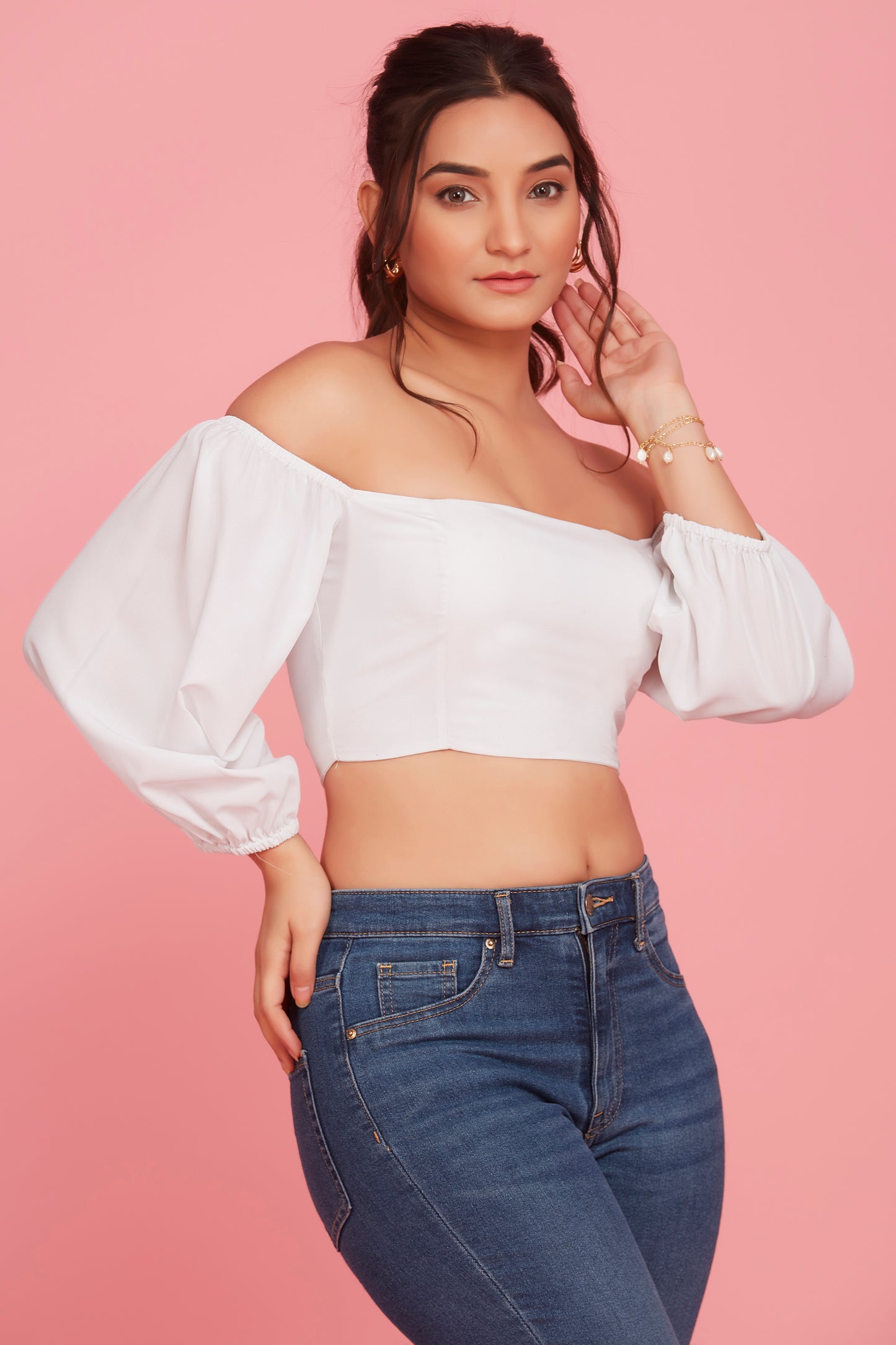 White Pearl off shoulder top