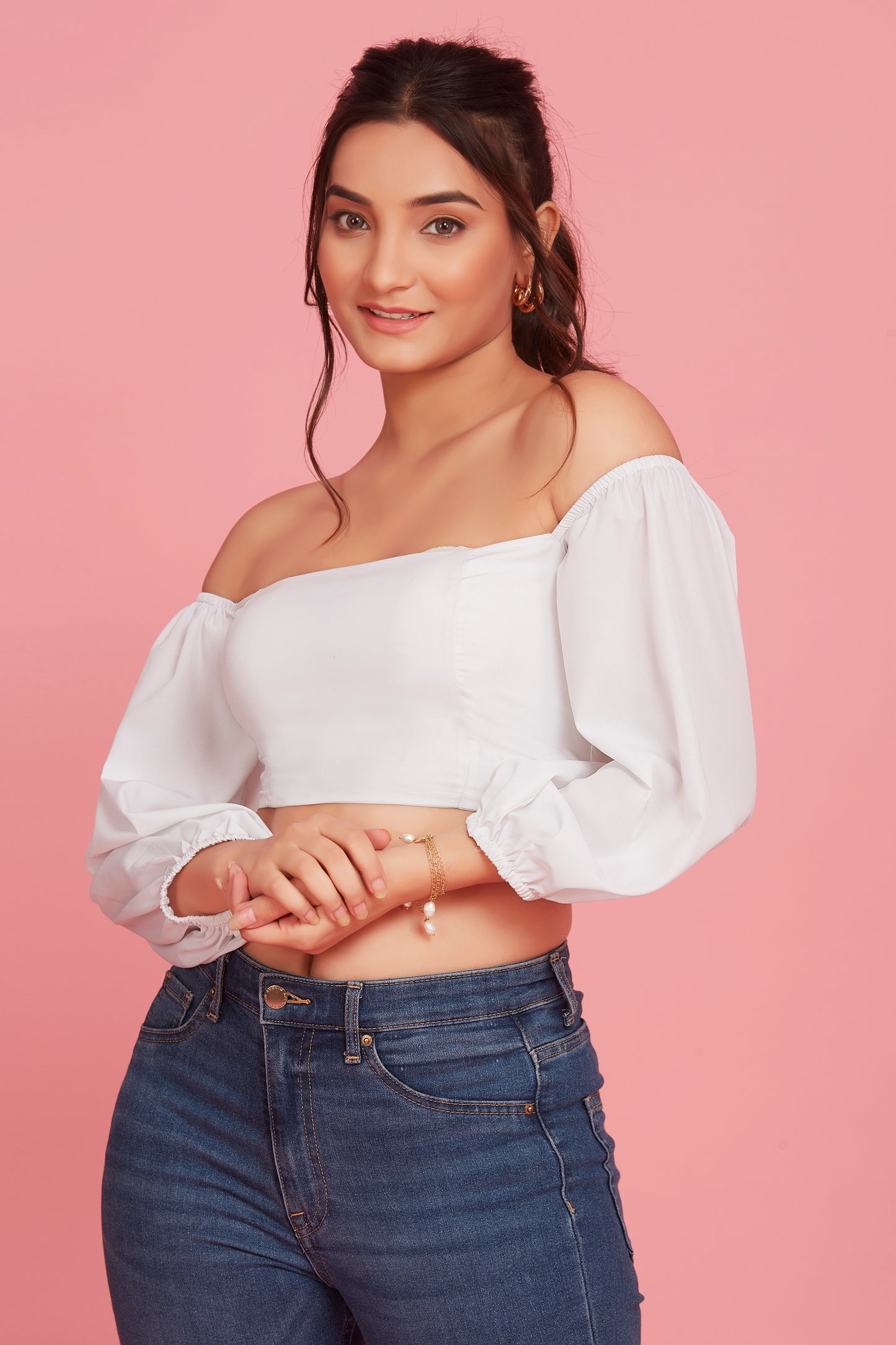 White Pearl off shoulder top