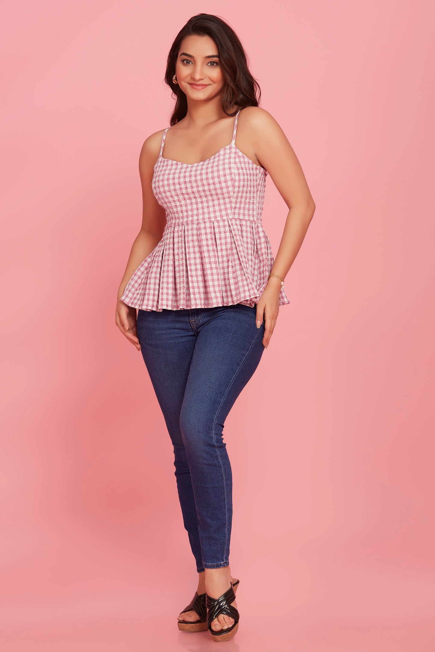 Popcorn peplum top