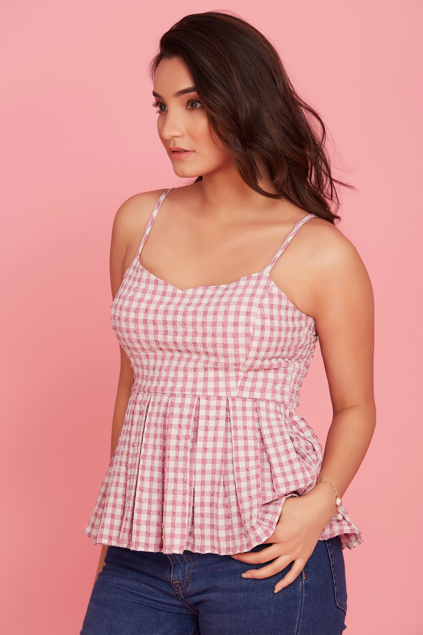 Popcorn peplum top