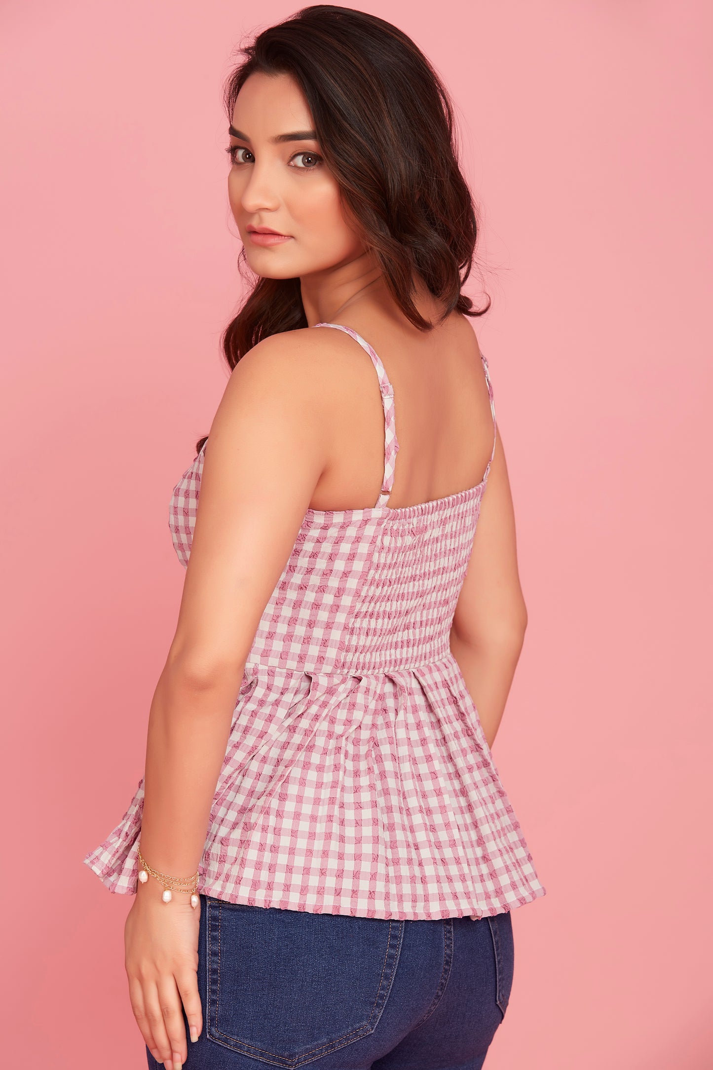 Popcorn peplum top