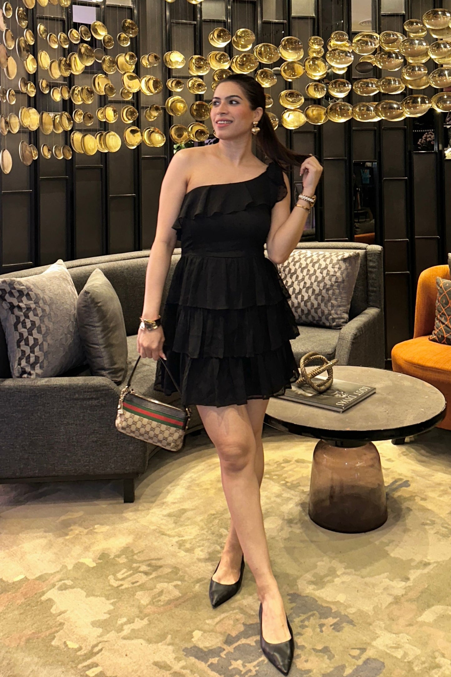 Black swan layered dress