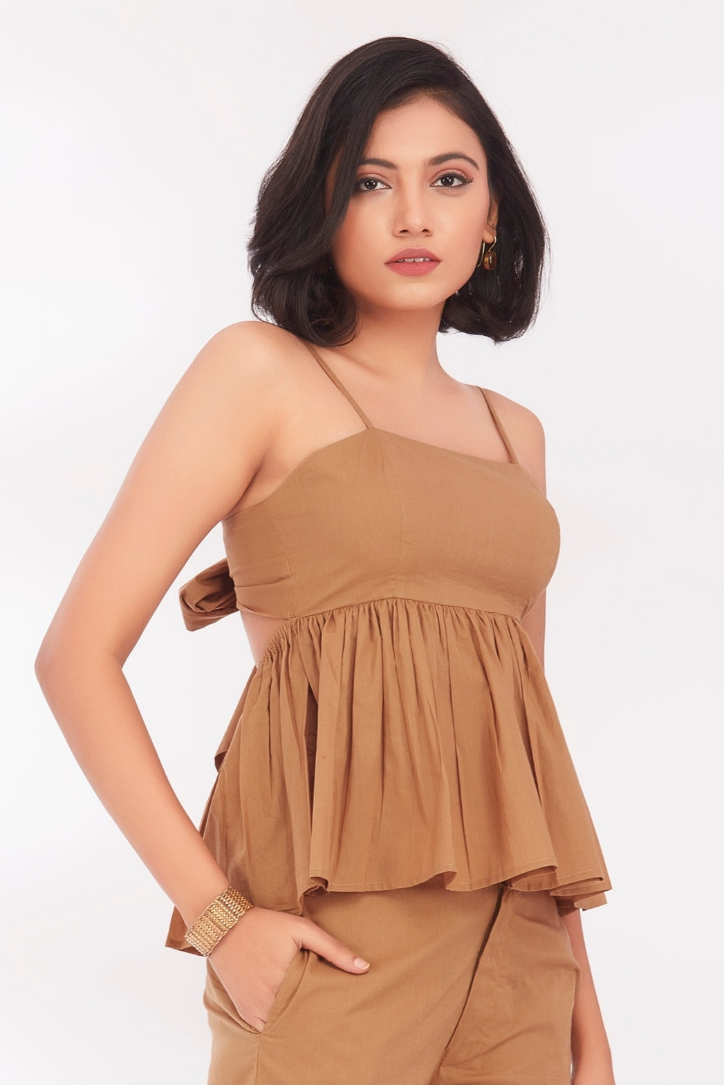 Beige strap top