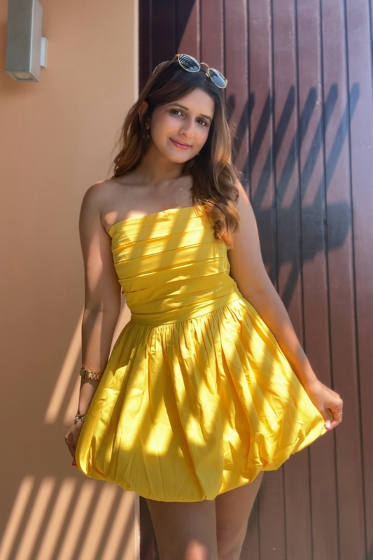 Lemon Strapless Dress