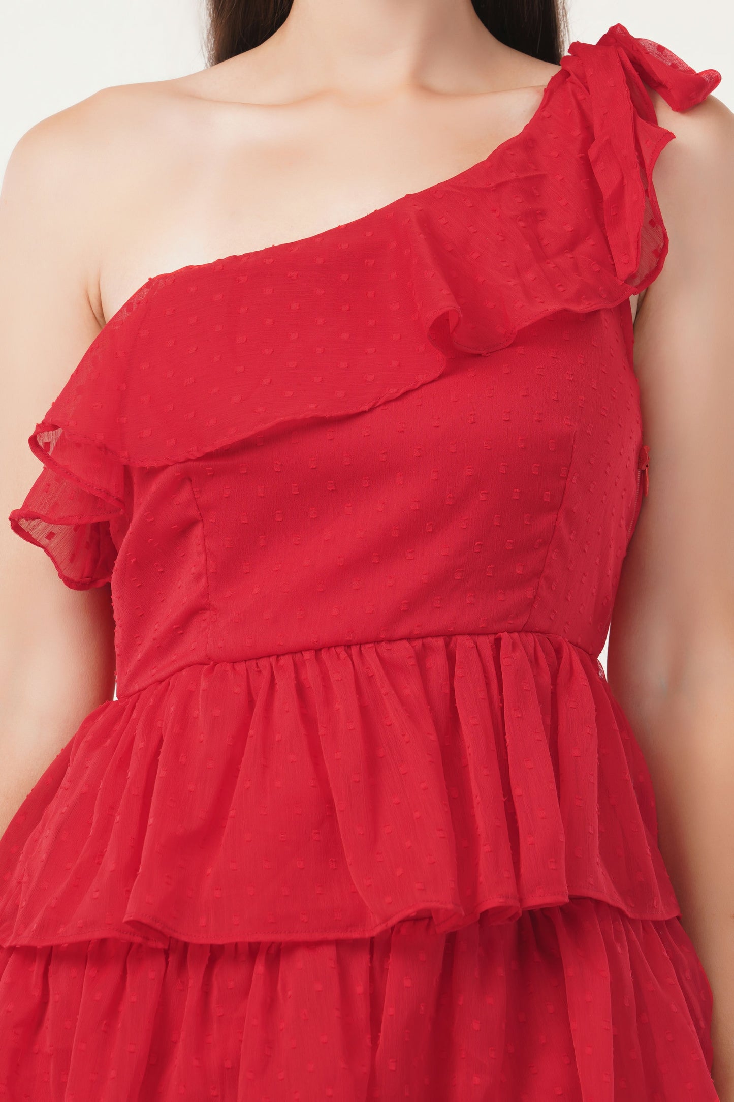 RED SWAN LAYERED DRESS