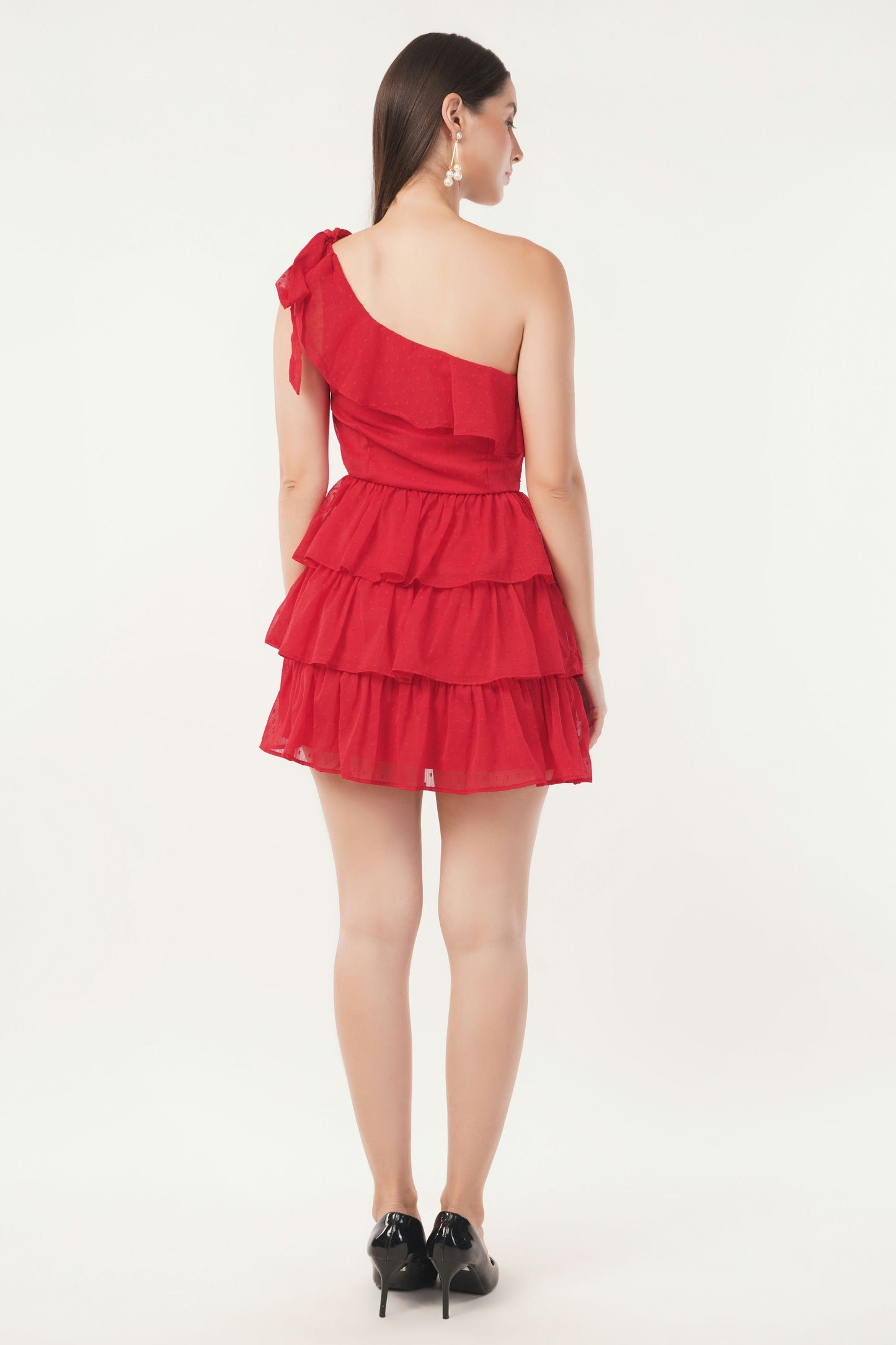 RED SWAN LAYERED DRESS