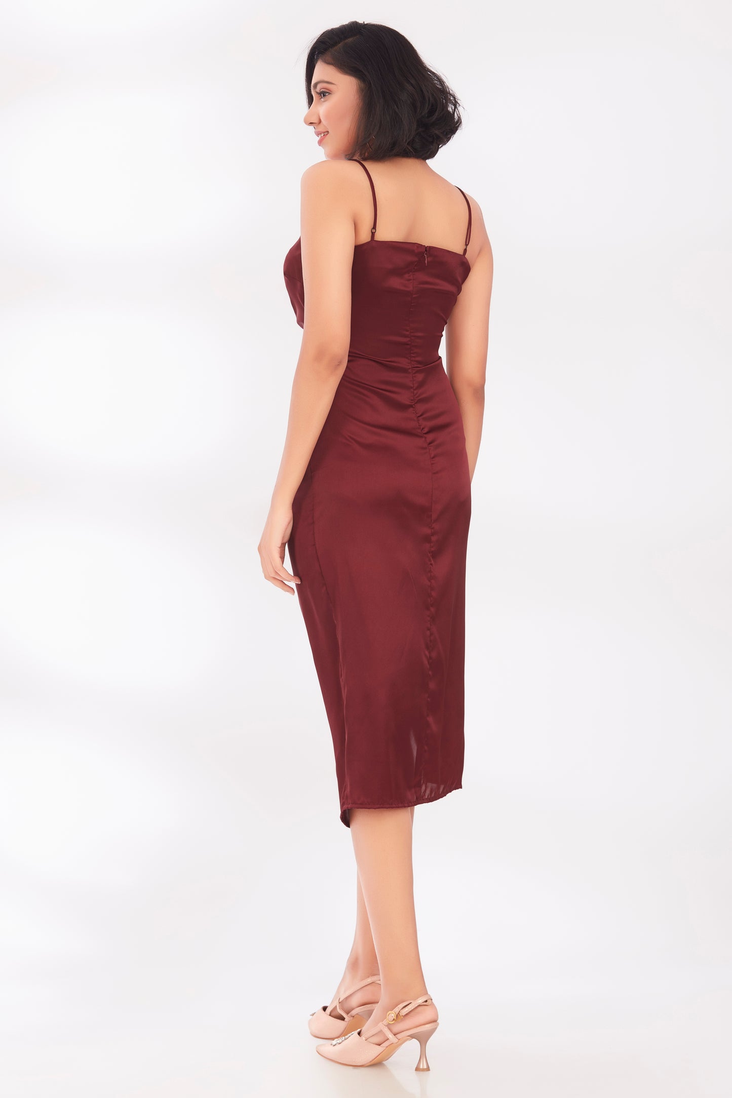 Wine Satin Drape