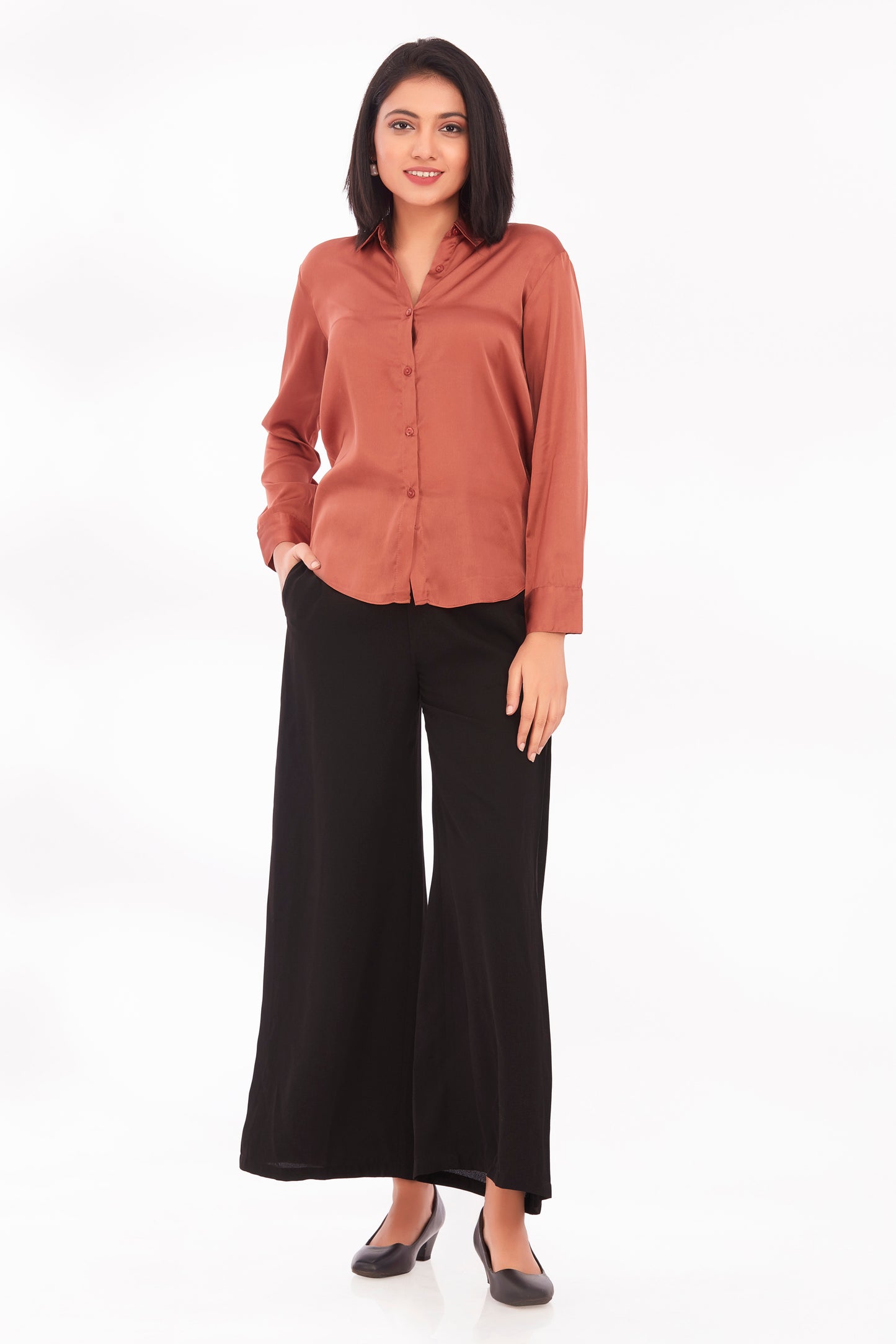 Rusty satin shirt